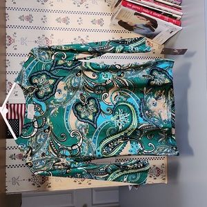 NWT JM Collection Size P/P Paisley 3/4 length sleeve Ladies Shirt